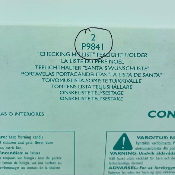 RETIRED Partylite Checking His List Santa Votive Tealight Holder Christmas Box - Picture 12 of 16